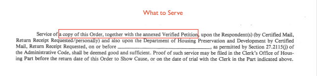 Close-up of OSC form identifying where information on what to serve is located